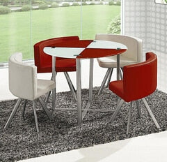 Glass dinner table